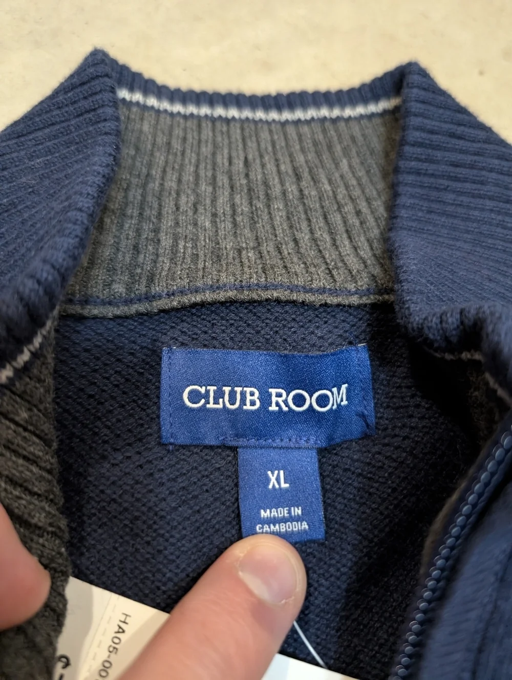 NWT Club Room Men's L Navy Half-Zip Sweater